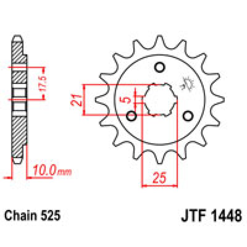 Купить Звездочка передняя JT Sprockets (шаг 525 ) JT JTF1448